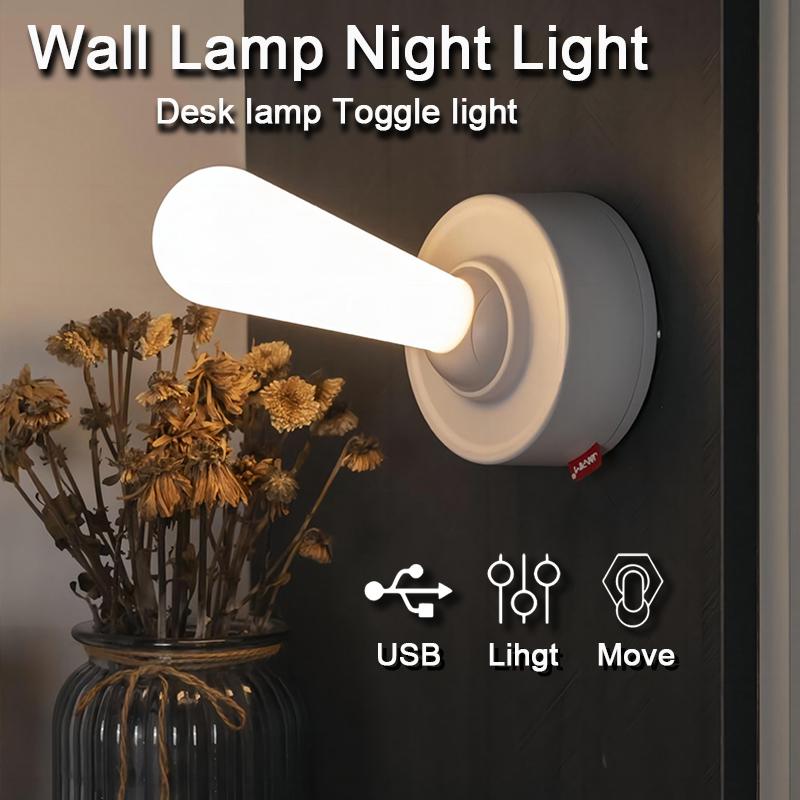 Wireless LED Night Light Joystick Reading Table Lamps Charging Desktop Night Lamps for Room Bedroom Living Decoration Lighting