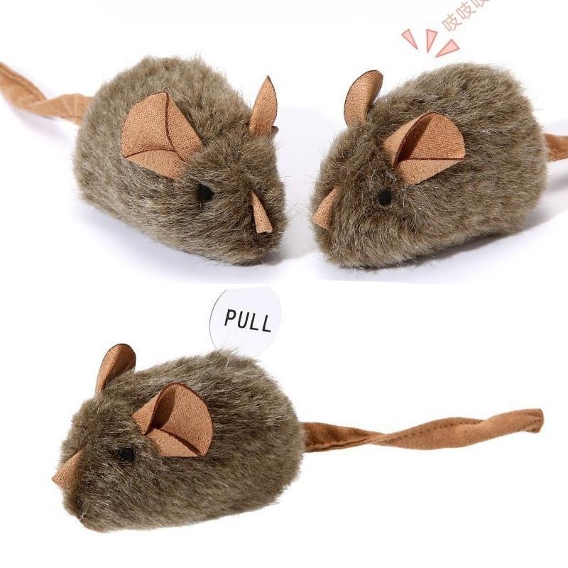 Funny Plush Mice Cat Toy Simulation Mouse Kitten Toy Bite-resistant Automatic Chirping Interactive Cat Chew Toy
