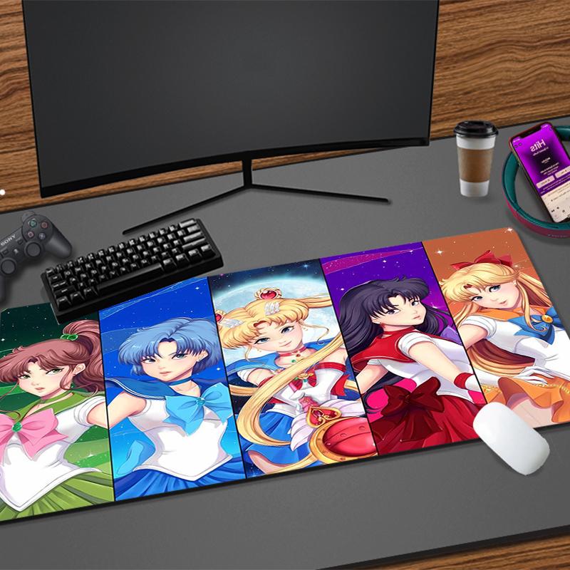 Mouse Pad Sailor Moon Gamers Decoracion Gamer Desk Mat Mousepad New Gaming Accessories Varmilo Rug Mouse Pads Keyboard Carpet