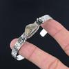 Trillion Fossil Coral Gemstone 925 Silver Handmade Daughter Engagement Bangle