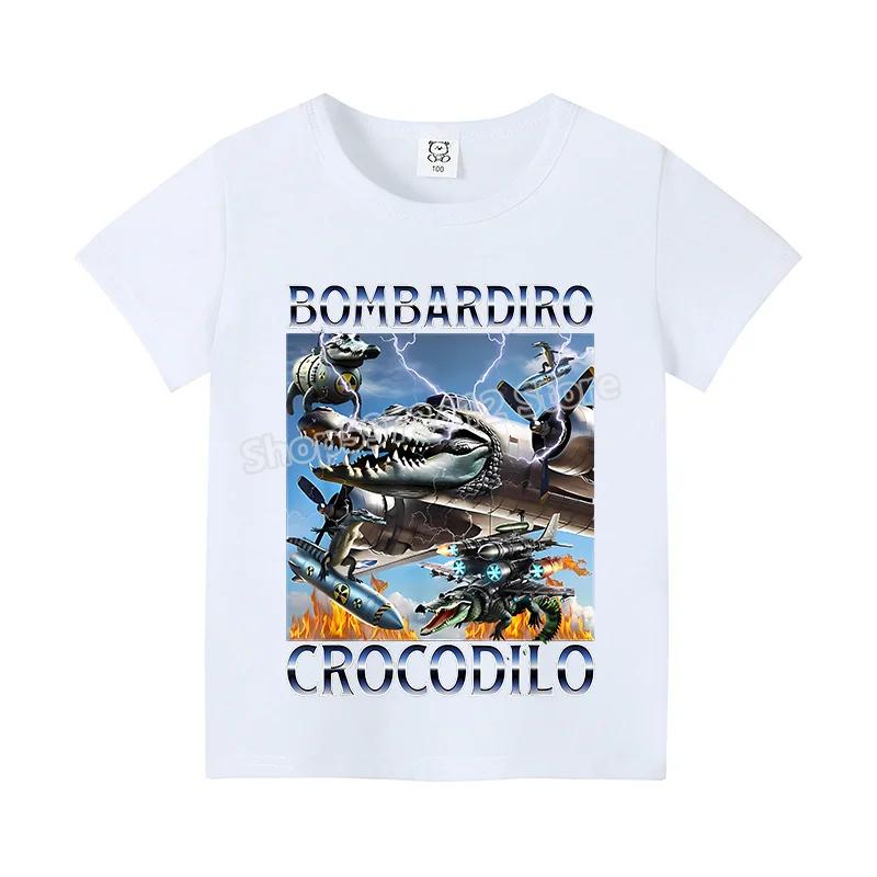 

Итальянский Бред Детские Футболки Забавная Футболка с Мультяшным Принтом Тунг Тунгтунг Сахур Детская Повседневная Одежда Топы с Короткими Рукавами Одежда для Мальчиков 150