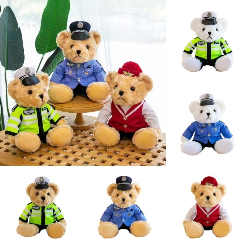 Cute Teddy Bear Plush Toy For Firefighters And Police Officers Perfect Gift For Qixi Festival 30cm/25cm