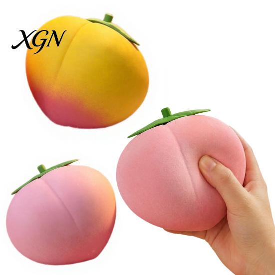 Anxiety Relief Toy Giant Peach Stress Toy, Realistic Large Squeeze TPR Ball Simulated Fruit Sensory Desk for Adults & Kids