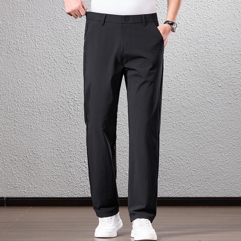 FengXun Men's Four-Way Stretch Straight-Leg Casual Pants