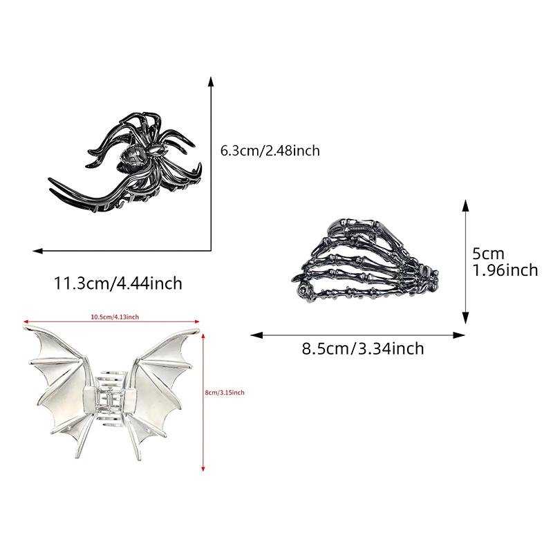 Bats Spiders Skeleton Hands Metal Hair Crab Halloween Hairpin Barrette Clamps Party Hair Accessories For Women Headwear