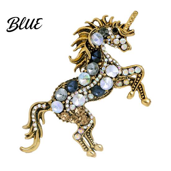 Exquisite Unicorn Accessory Retro Brooch Rhinestones Inlaid Lapel Pin Artistic