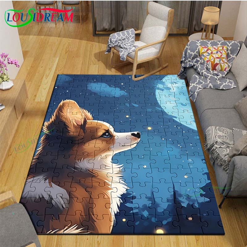 Fashion Popular Puzzle Decor Carpet for Outdoor Balcony Garden Coffee Table Bedroom Area Rugs Kitchen Un-slip Floor Mat Alfombra