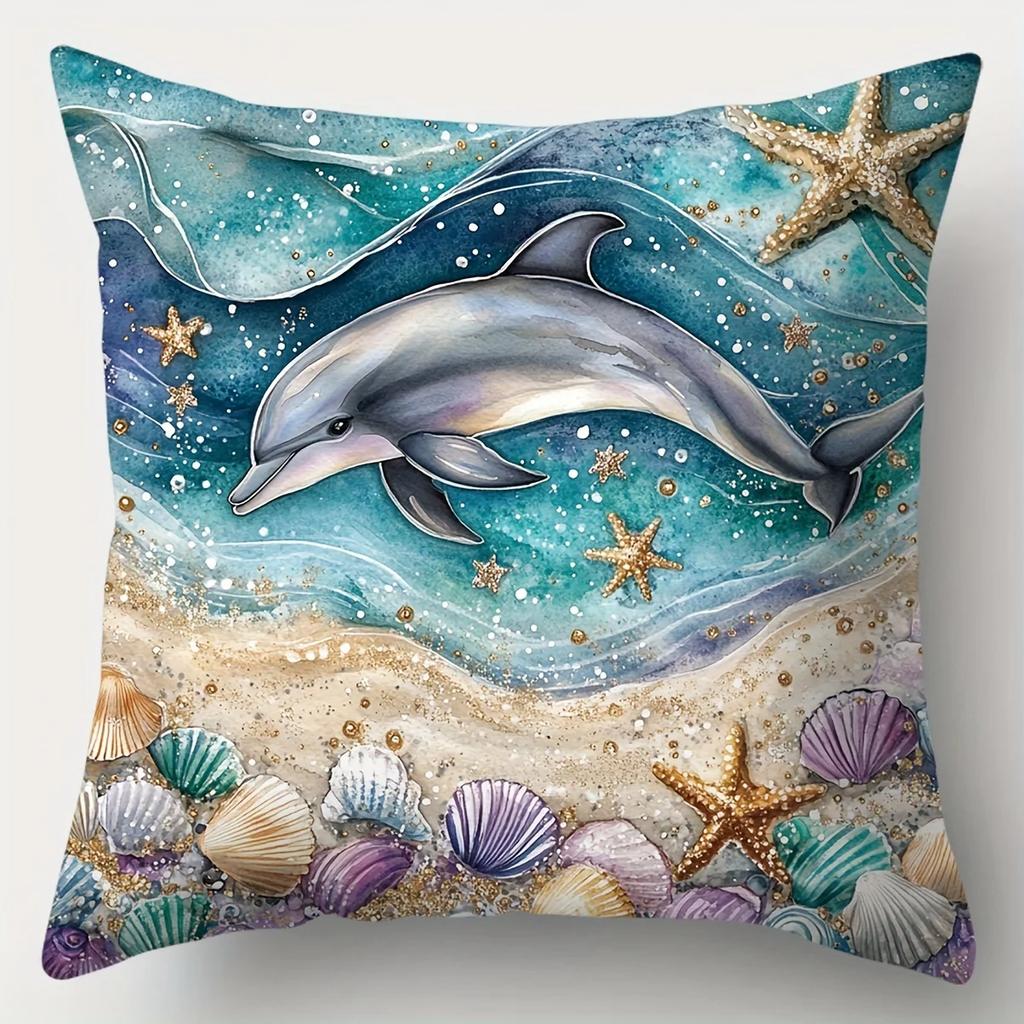 Fantasy Underwater World Decorative Pillowcase, Ultra-soft Polyester Material Living Room Sofa Back Car Pillowcase Decoration