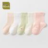 Summer Thin Cotton Baby Socks, Class A Newborn & Toddler Girls Cartoon Mesh with Loose Cuffs