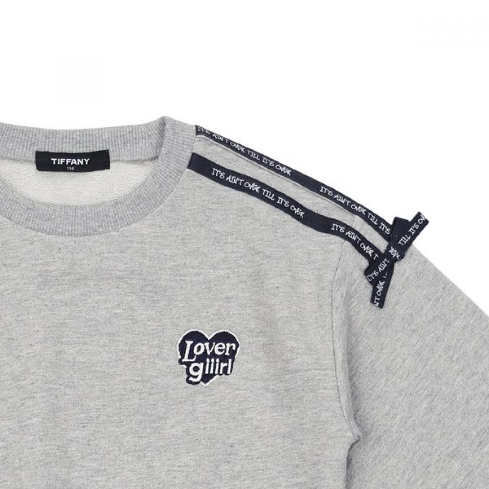 Tiffany Gray Tape Detail Sweatshirt T54kbt040