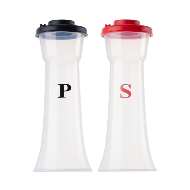Jar of sugar, salt, spices and pepper, household 2-piece set of sprinkler bottles, plastic barbecue seasoning bottles
