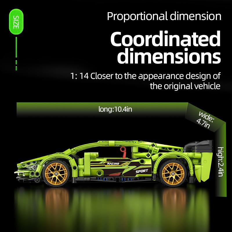 High-Tech Racing Sports Car Creation Expert Building Block 452pcs Racing Model Children's Toys for Boyfriend's Birthday Gifts