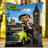 Mr Bean Tema Printet Tæppe Perfekt Til Sofa Seng Rejse Udendørs Brug Maskinvaskbar Hyggeligt Holdbart