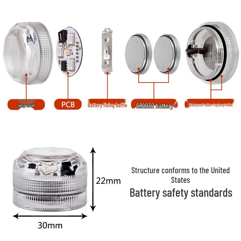 RGB Waterproof LED Fish Tank Light Submersible Candle Pool Light for Festival Decoration Atmosphere.