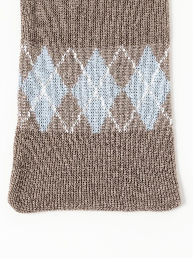 B:MING LIFE STORE by BEAMS Men's Argyle Scarf, Grey Free