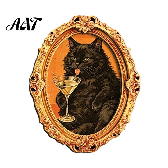 Magnetic Memo Holders 1/6Pcs Halloween Oval Frame Fridge Magnet, Wooden Vintage Holiday Kitchen Magnet Refrigerator Decoration Accessories,