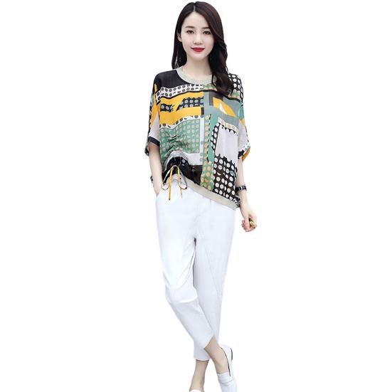 Modisches Damen-Zweiteiler-Set mit floralem Print, lässiger lockerer Stil, Damen-Sommer-Sets