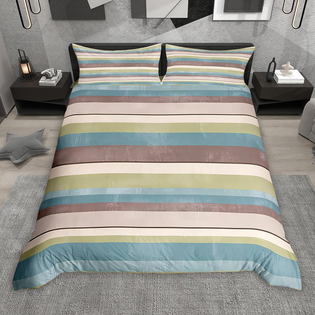 Homewish Geometryczna Pasiasta Poszewka na Kołdrę Zestaw 2szt/3szt, Nowoczesny Minimalistyczny Komplet Pościeli