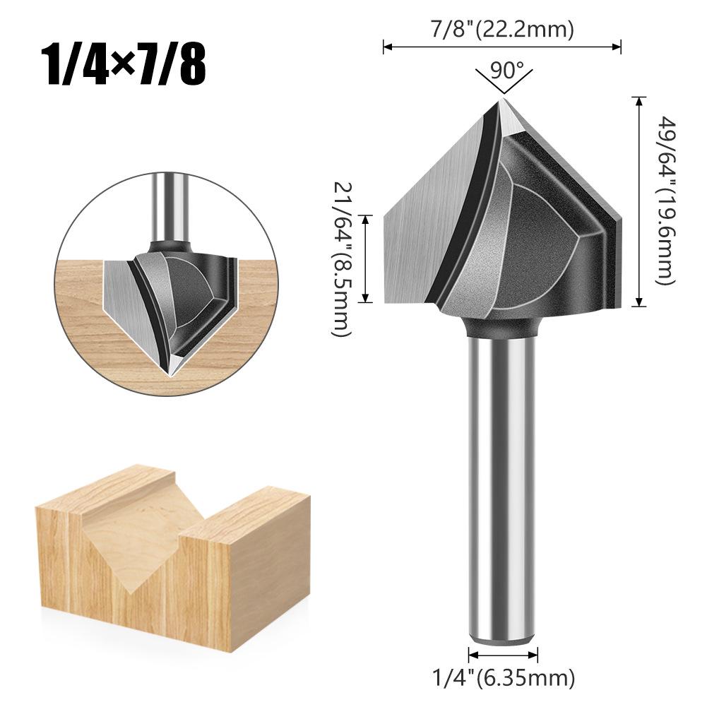 90° V-Shaped Router Bit: Woodworking Edge Trimmer for Aluminum-Plastic Panels
