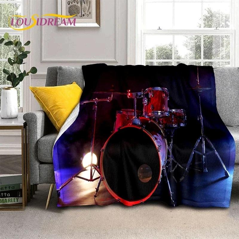 Drum Kit Drum Stand Set Music Instruments Soft Flannel Blanket for Beds Bedroom Sofa Picnic,Throw Blanket Outdoor Leisure Gift