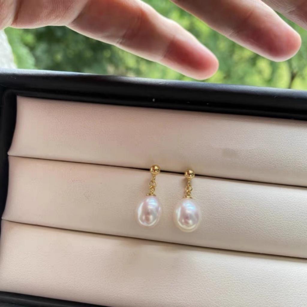 Water drop pearl earrings women's 2024 new trendy temperament baroque earrings silver needle earrings light luxury niche wholesale