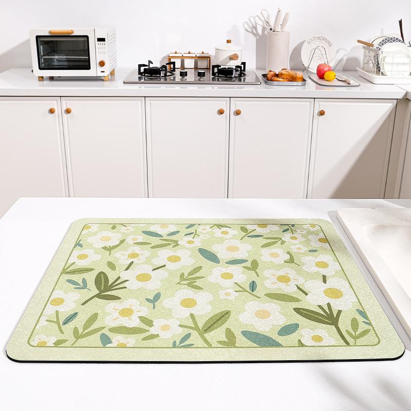 

Подставка под цветы Кухонная диатомитовая сушилка для посуды Супервпитывающий кофейный коврик Впитывающая подкладка Нескользящий коврик для сушки посуды для ванной комнаты украшение 20x30cm