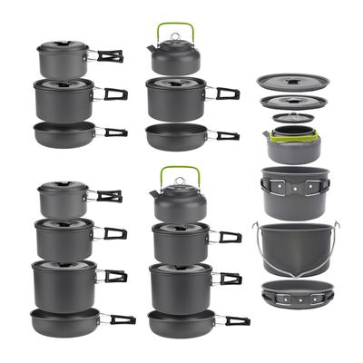 Camping Cookware Set for 1-7 Persons, Lightweight and Portable Pot and Pan with Carrying Bag, Perfect for Outdoor