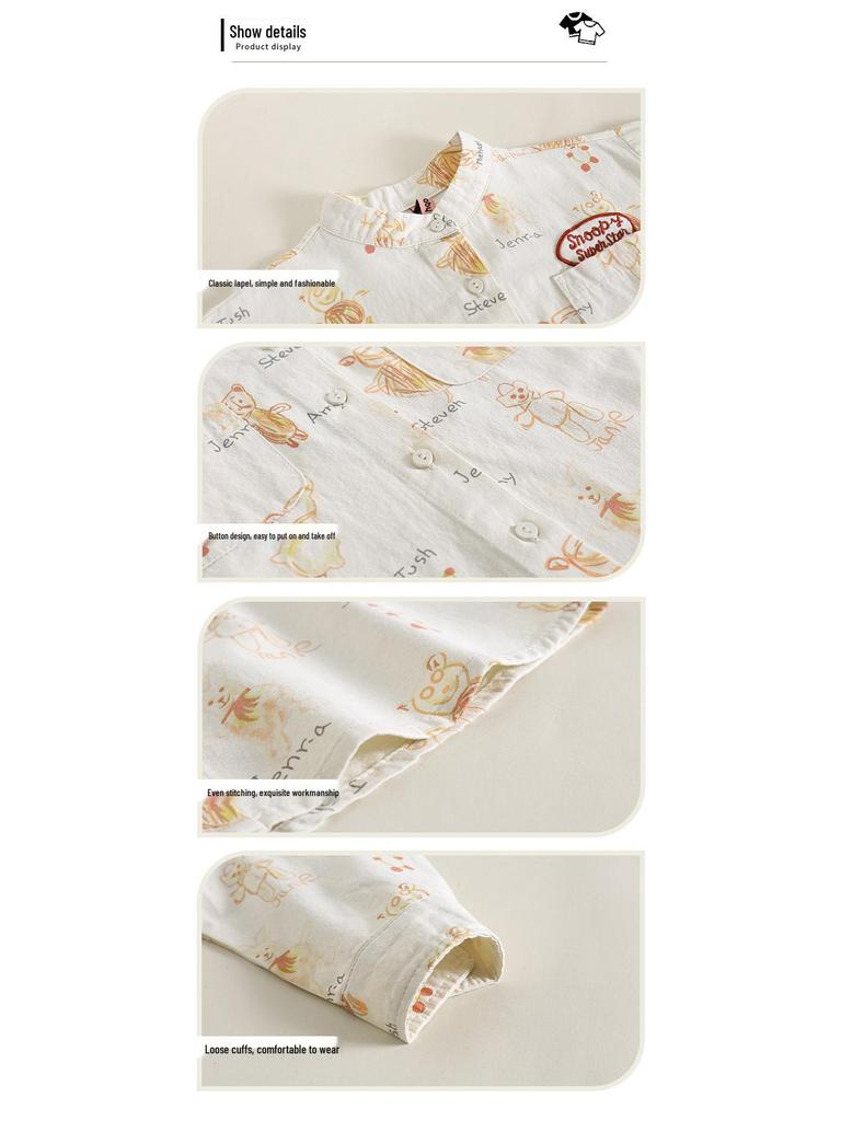 Mori Style Cartoon Long-Sleeve Top for Kids: Fashionable, Loose-Fit, Unisex Shirt