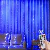 LED Copper Wire Curtain Lights with Remote Control - Christmas Decoration Star Fairy String Lights