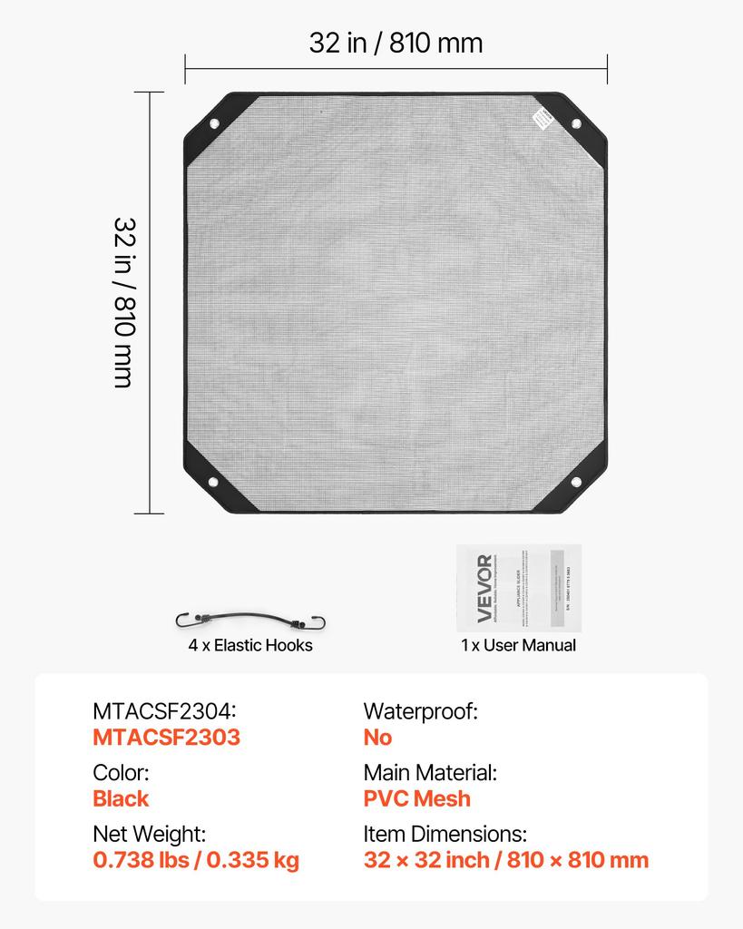 VEVOR Air Conditioner Cover for Outside Units, 810 X 810 Mm Central AC Cover for Air Conditioning Unit
