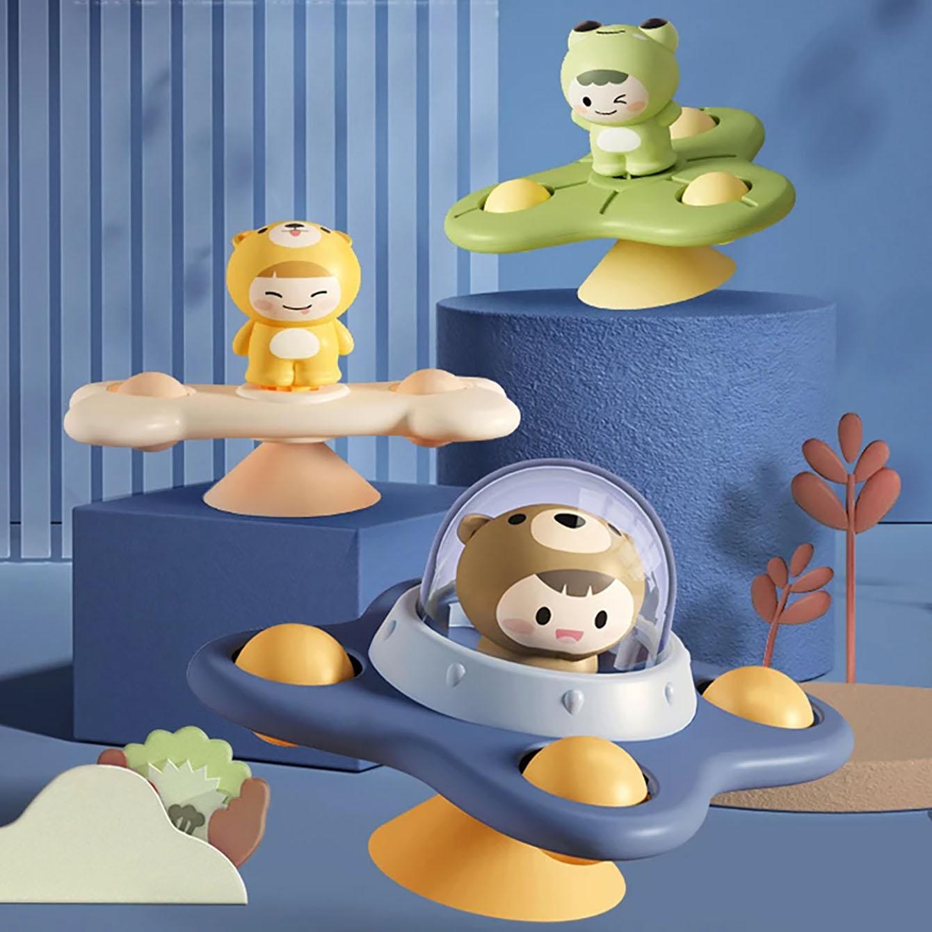 

Baby Soothe Toy Cartoon Airplane Soothe Baby Artifact Baby Bath Fun Sucker Spinner Early Education Table Games