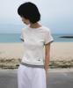 DEHEVE Layered Eyelet T-Shirt [Ivory]