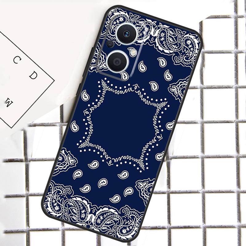 Blue Bandana Phone Case For OPPO Reno 14F 13F 12F 11F 10 Pro 8T 7 8 Lite OPPO Find X8 X6 X5 X9 Pro Cover