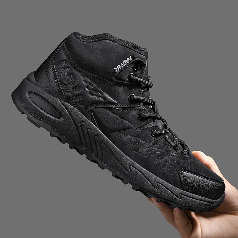 

Men s Plus Size Casual Sports Shoes Autumn/Winter High Top Fashionable Versatile Soft Bottom Wear Resistant Outdoor Work Shoes 39 чёрный