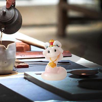 Chinese Year Snake Figures Tea Pet Keepsake Feng Shui Decor Resin Crafts Table Decoration for