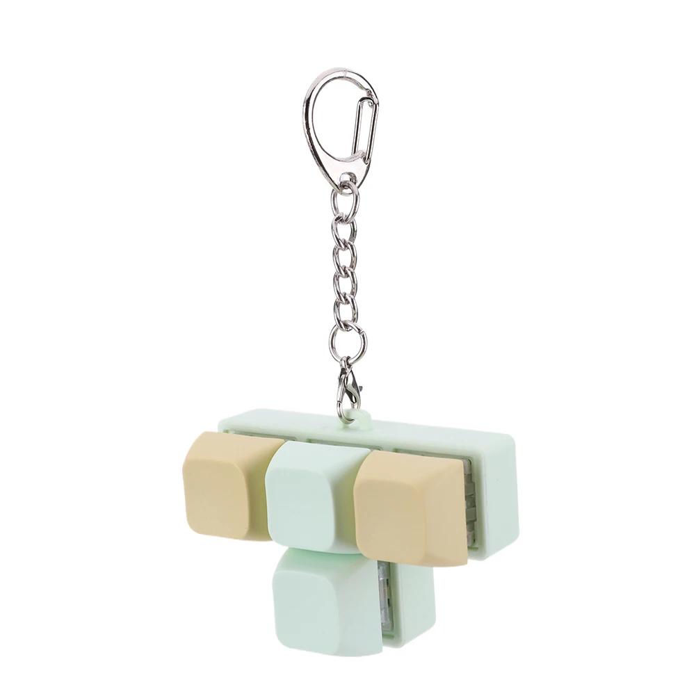 Finger Keyboard Fidget Toys 4-Button Keyboard Fidget Clicker Keychain Finger Calming Keychain Stress Relief Toys for Kids Adults