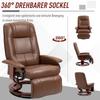 Recliner, Reclines 145 Degrees, Adjustable Footrest, Faux Leather, 360 Degrees Rotatable, Up To 120 Kg, Brown