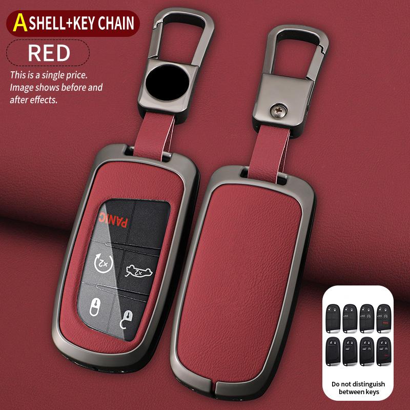 Interior Mouldings Metal Leather Car Key Cover Case Fob for Jeep Renegade Compass Grand Cherokee for Chrysler 300C Wrangler Dodg