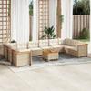 Vidaxl 11-Cz. Set di Mobili da Giardino con Cuscini, Beige, Polyrattan
