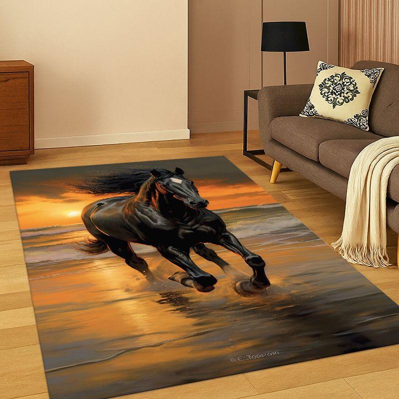 Horse Pentium Steed Animal Cartoon Carpet Rug for Bedroom Living Room Sofa Playroom Doormat Home Decor,Kid Area Rug Non-slip 75X95CM