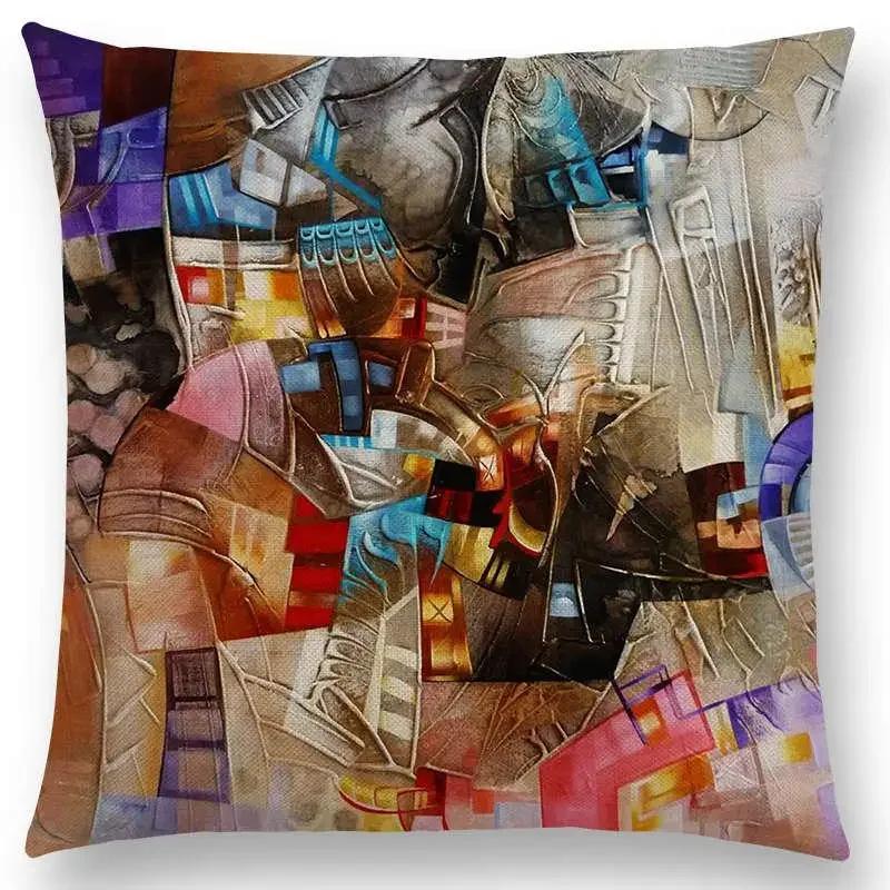 New Gorgeous Abstract Art Painting Mysterious Color Vortex Fantasy Geometry Retro Cushion Cover Car Sofa Throw Pillow Case