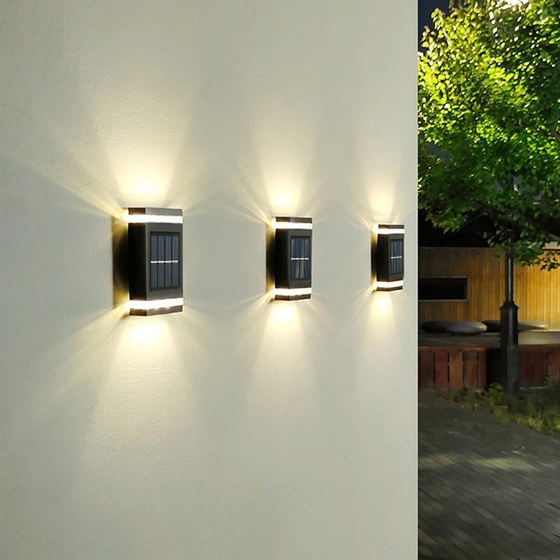 6Led Outdoor Solar Street Light Wall Lamp Waterproof Wall Washing Lights Up And Down Lighting For Terrace Garden Fence Villa