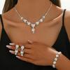 Fashionable Flower Design Rhinestones Jewelry Set Earrings Necklace Bracelet Suitable for Trendy Women Stylish Wear