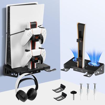 Wall Mount for PS5 Ps5 Slim Wall Base Hand Charging Seat Horizontal Bracket Black White