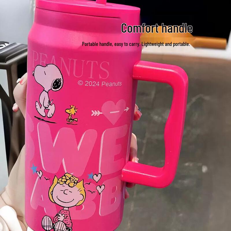 OLOEY Snoopy Stainless Steel Insulated Straw Cup