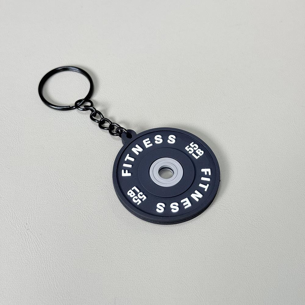Fitness Keychain: Silicone Barbell Plate Pendant Gift