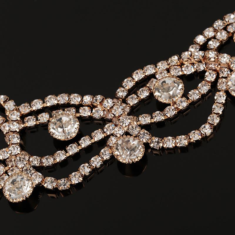 European and American Fashion Women's Crystal Ornament Necklace Set Simple Personality Formal Dress Accessories N323