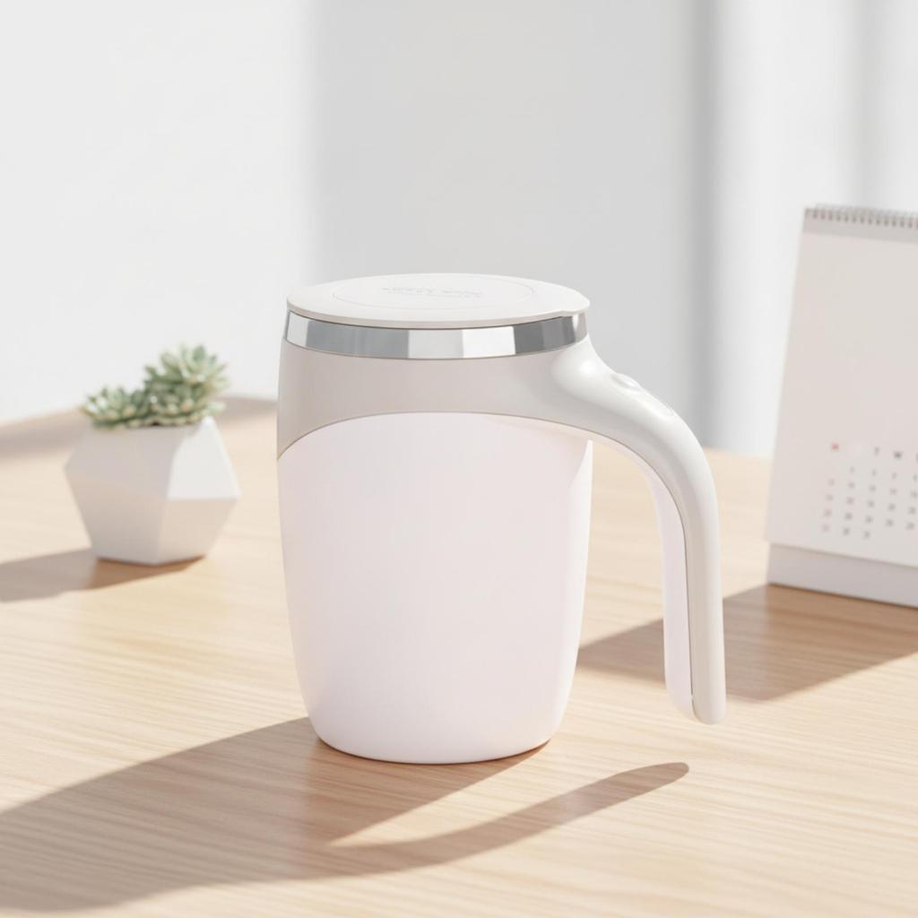 Rechargeable Stirring Coffee Mug Smooth easy-tInterior, Auto-mixing