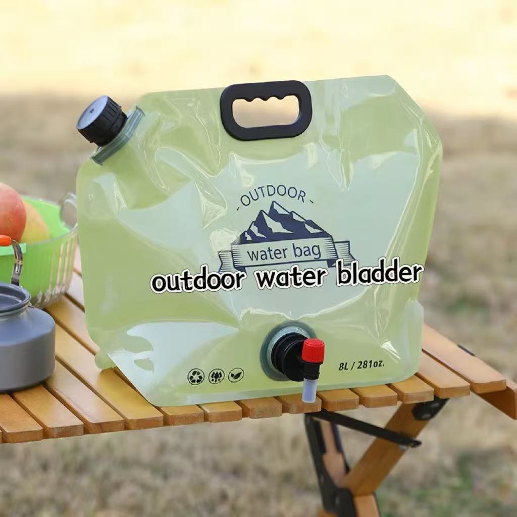 Portable Water Storage Bag Folding Outdoor Sports Camping Large-capacity Mountain Climbing Faucet Plastic Water Bag