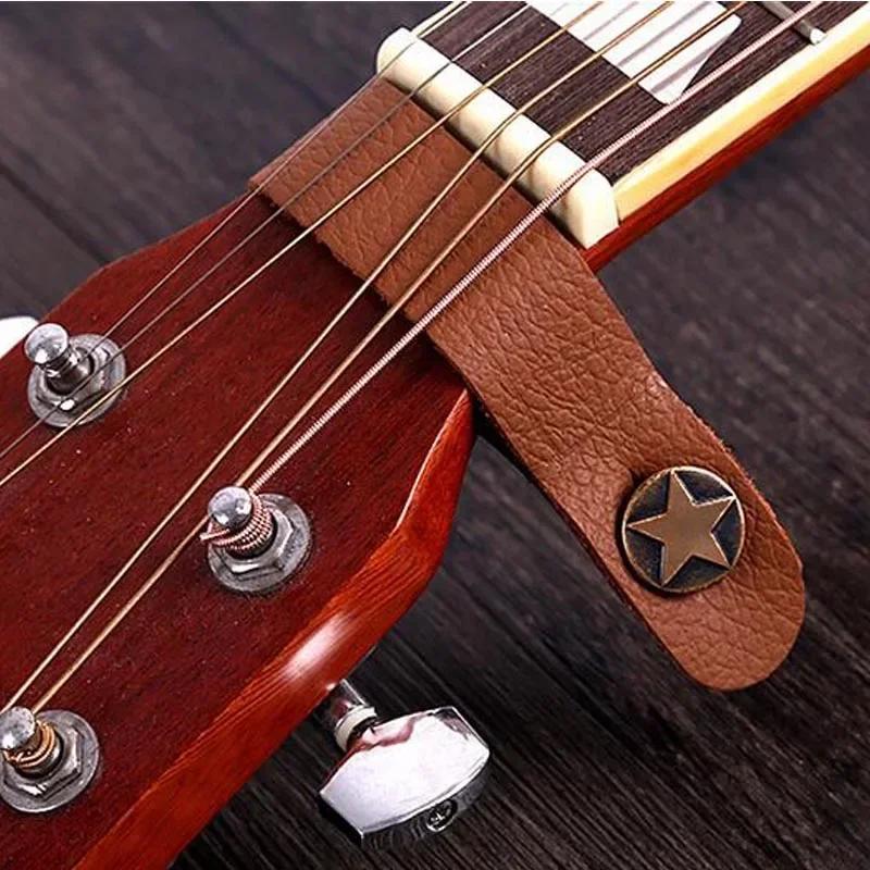 Leather Guitar Neck Strap Holder Button Headstock Adaptor Adjustable Guitar Strap Belt For Acoustic Electric Classic Guitar Bass